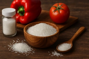 plato con ingredientes ricos en glutamato monosódico
