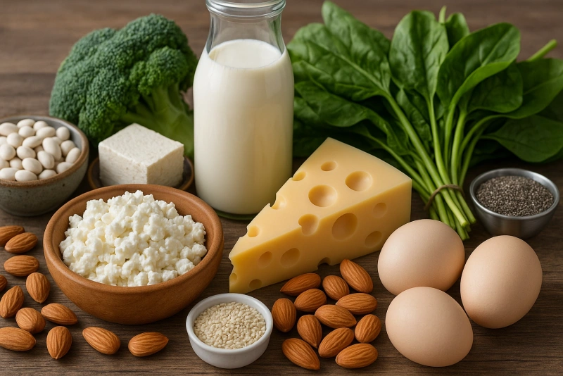 imagen de alimentos ricos en calcio
