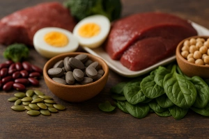 imagen con alimentos ricos en hierro