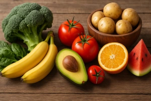 imagen con alimentos ricos en potasio