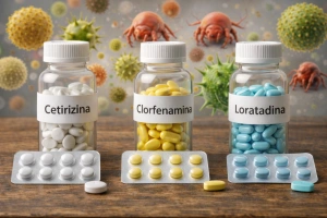 Comparativa de cetirizina clorfenamina y loratadina para alergias