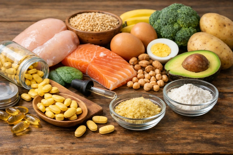 Suplementos de vitamina B6 y alimentos ricos en piridoxina