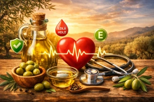 imagen del aceite de oliva y su impacto positivo en la salud del corazón
