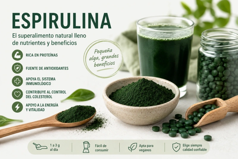 Espirulina propiedades dosis y consumo adecuado